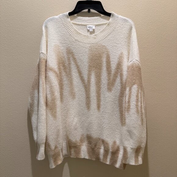 Le Lis Sweaters - Isabelle's Cabinet Le Lis Cream and Beige Graffiti Sweater Size M